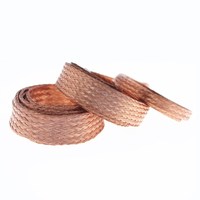 Bande de cuivre tressée flexible pour transformateur, coupleur en cuivre nu tressé, bande de liaison plate pour le chauffage des bâtiments, ignifuge