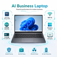 Nuovo Laptop AI 2026 da 15.6 Pollici con Intel Ultra 5 225H, 24GB LPDDR5, SSD PCIe da 512GB, Corpo in Metallo, Ricarica Rapida, Doppie Porte Type-C