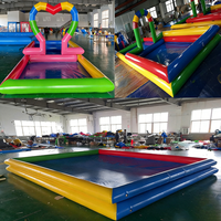 Aufblasbarer Kindergarten-Schwimmbecken-Sandwasser-Spieltisch aus 0,6 mm PVC, rechteckiges Design, langlebig, UV-beständig, für Outdoor-Aktivitäten
