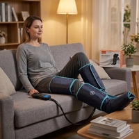 Bottes de massage à compression d'air intégrale pour les jambes avec pompe à air électrique et batterie intégrée pour thérapie par compression d'air et récupération musculaire