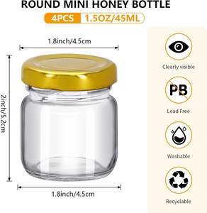 25ml 35ml 50ml 100ml Small Round Glass Jam <b>Jars</b> Glass With Lid Storage <b>Pickles</b> <b>Jar</b> for Food - Product Image 2