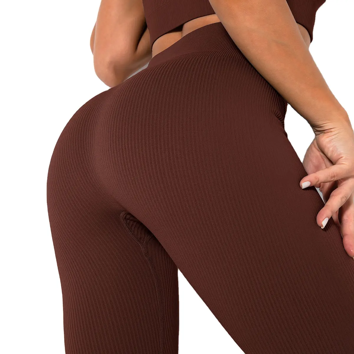 Leggings de Yoga côtelés sans couture pour femmes, vente en gros, pantalons de sport, de course à pied, de Fitness pour femmes