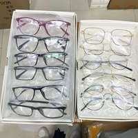 Déstockage Lunettes Optiques en Acétate TR90 Pas Chères Vente en Gros Couleurs Assorties Livraison Rapide Monture de Lunettes en Acétate à Bande en Acier Inoxydable Pas Cher