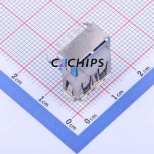 KH-3.0AF90WJ-16.5JB USB Connector Bent Lead Through Hole Connector Type-A USB 3.0 Female Right Angle Insert - Product Image 2