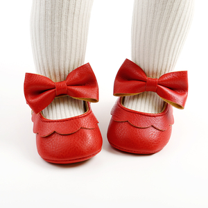 Nouvelles chaussures pour bébé en cuir dur antidérapant à la mode 2022 avec nœud et fleur - Product Image 6