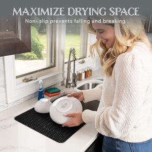 <b>Silicone</b> Dish Drying <b>Mat</b> With Hanging Hole <b>Mat</b> <b>Silicone</b> Dish Drying <b>Mats</b> for Kitchen Counter - Product Image 6