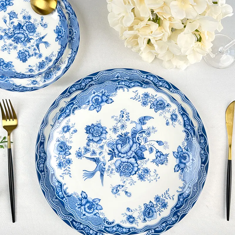 vajilla de porcelana sets of plates tableware porcelain ceramic gold dinner plate