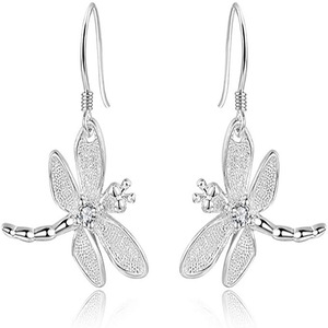 Orecchini a perno con cristalli a forma di libellula da donna, stile insetto, accessori per uso quotidiano - Product Image 1