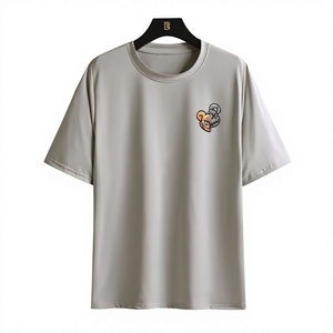 เสื้อยืดแขนสั้นลำลองผู้ชาย คอกลม สีเทา ทรงปกติ ระบายอากาศได้ดี แห้งเร็ว ผ้าฝ้ายถัก พิมพ์ลายตามสั่ง AGSH INTL - Product Image 1