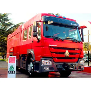 Sinotruk Howo 4x2 Red Color 4 Doors Fire Fighting Truck