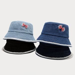 Chapeau Bob en Jean Tendance Été avec Nœud Mignon et Doux, Protection Solaire pour Fille et Femme, Chapeau Bob à Bord en Dentelle - Product Image 3