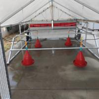 Poulailler mobile en aluminium 6x3x2m avec mangeoire et abreuvoir intégrés, pour 100-120 oiseaux, alimenté à l'énergie solaire, montage facile