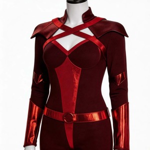 Costume de cosplay Crimson Countess, combinaison avec cape et cache-œil pour Halloween, jeu de rôle anime - Product Image 4