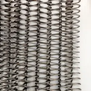 High Top Woven Metal Mesh Of Stainless Steel Spiral Wire Mesh Used For Architectural Facade Screen