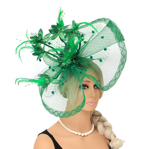 Coiffe de mariée en plumes pour performance scénique et séance <span class=keywords><strong>photo</strong></span>, voile vintage avec nœud floral, modèle ZQ3001, emballée individuellement - Product Image 6