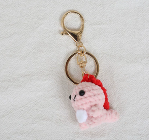 Lindo llavero de ganchillo de hilo suave, ecológico, con logotipo personalizado, hecho a mano, amigurumi, dinosaurio de dibujos animados, regalo - Product Image 6