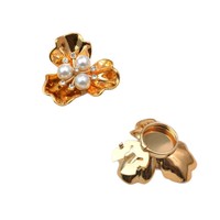 Couvre-boutons en métal lavables de luxe JINYU pour chemises féminines avec strass et logo en perles - Tailles et couleurs personnalisables