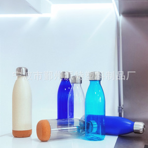 Eco Friendly Water Bottle 0001 Plastic Drinkware Solid Color Camping Use Transparent Blue Red One Piece Set - Product Image 3