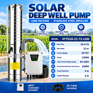 Bomba Sumergible Solar QY de 4 Pulgadas, DC72V 1100W, 18 m3/h, 22m de Altura, Impulsor de Acero Inoxidable - Product Image 4