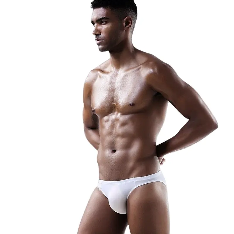 Calzoncillos de seda helada para hombre, ropa interior de una pieza transpirable transparente sin costuras de verano