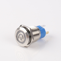 19mm 10a interrupteur marche-arrêt à verrouillage Spst anneau Led alimentation Logo lampe de poche 12v 4 broches interrupteur à bouton-poussoir
