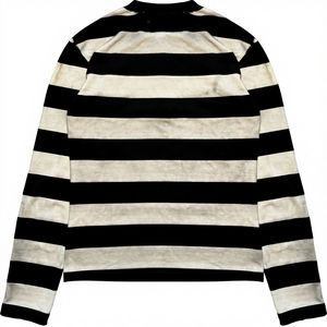 T-shirt Termica a Maniche Lunghe YUCHEN Personalizzata, in Cotone Spesso, Vestibilità Ampia, Stile Vintage <span class=keywords><strong>con</strong></span> Righe Effetto Consumato e Lavaggio Acido per Uomo - Product Image 2