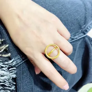 Toptan pawnable takılar suudi altın yüzük-NINE'S klasik tasarımlar takı zarif Pawnable parmak yüzük kadınlar için 24K gerçek altın suudi arabistan Band alyans