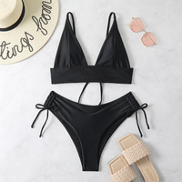 Ensemble de maillot de bain bikini à cordon réglable avec logo personnalisé, haut de maillot de bain à jambes hautes, maillot de bain séparé à lacets, culotte menstruelle, maillot de bain menstruel 2 pièces