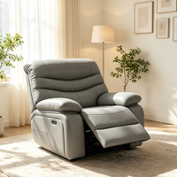 Luxuriöses Elektrisches Relaxsofa-Set aus Echtleder, 3+2-Sitzer mit Elektrischer Verstellung, Modernes Beige Wohnzimmer-Sofa für Heimkino