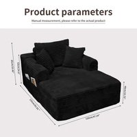 Canapé-lit moderne une place, fauteuil de relaxation, chaise longue carrée, revêtement en tissu, garnissage en éponge, livré en boîte