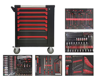 Gabinete de Herramientas con Juego de 283 Piezas para Mecánicos, Personalizable OEM, para Taller o Garaje, Resistente, Móvil, de Acero CR-V con 7 Cajones, 77x46x96cm, 55kg