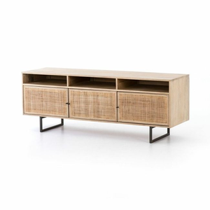 Consola Multimedia de Madera Maciza Hecha a Mano con Detalles Tallados Distintivos, Estantes Generosos y un Atractivo Atemporal para la Sala de Estar - Product Image 2