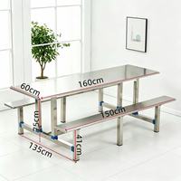 Meubles de restaurant modernes pliables en acier inoxydable, tables et chaises pour cafétérias, chantiers de construction ; restaurant