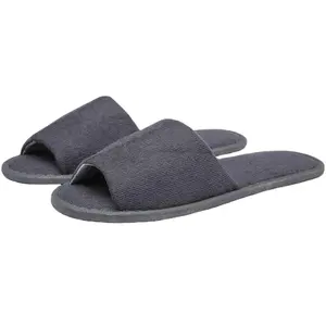 Factory direct sales eco friendly black luxury hotel slippers customized logo spa slippers hotel disposable slippers