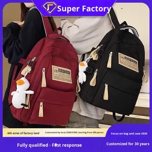 กระเป๋าเป้สะพายหลังสไตล์เรโทรเรียบง่าย ความจุเยอะ เหมาะสำหรับนักเรียนมัธยมต้น มัธยมปลาย และมหาวิทยาลัย ใช้ได้ทุกโอกาส - Product Image 2