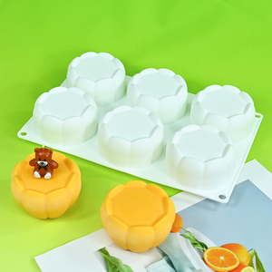 Molde de silicona 3D con 6 cavidades en forma de grano de café para mousse, pasteles, helados, chocolate y jabón, para repostería DIY y uso industrial, bandeja de horneado - Product Image 1