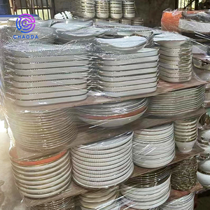 Bộ đồ ăn sứ cao cấp viền vàng trắng, giá sỉ rẻ năm <span class=keywords><strong>2025</strong></span>, đặt làm theo yêu cầu, dùng cho nhà hàng và gia đình - Product Image 5