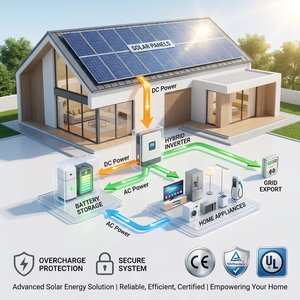 Panneaux solaires LONGI, systèmes solaires complets, kit solaire domestique 5-20 kW, système d'onduleur hybride à batterie pour la maison - Product Image 3