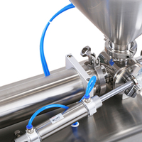 Machine de remplissage horizontale pneumatique semi-automatique à piston pour yaourt, crème, sauce sésame, miel, confiture, pâte de tomate et liquides en bouteille