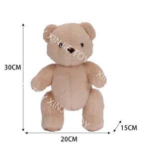 Custom Plush Toy Custom Soft Stuffed Teddy Bear Plush Bear Toy Brown Plush Stuffed Animal Teddy Bear 12 Inches Can Sit Can Stand