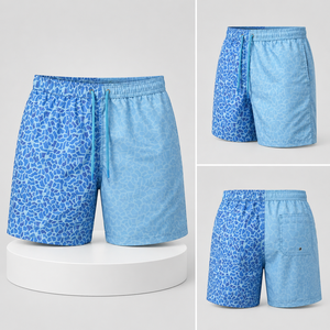 Pantalones Cortos Casuales para Hombre con Logotipo Personalizado, Cintura Ajustable con Cordón, Patrón de Diamantes que Cambia de Color con la Temperatura - Product Image 3