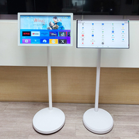 5H/9H longue durée de vie de la batterie 21.5 24 27 32 pouces Android Smart écran tactile interactif Mobile sans fil Portable TV sur roues