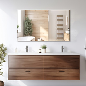 Beautme gương cho phòng tắm trên bồn rửa <span class=keywords><strong>40</strong></span> "<span class=keywords><strong>x</strong></span> 24" Gương Màu Đen cho phòng khách hiện đại tường gương cho trang điểm Vanity trang trại - Product Image 1