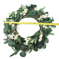 Couronne artificielle d'eucalyptus, 1 pièce, pour portes, fleurs de haute qualité