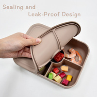 Boîte à lunch en silicone de qualité alimentaire, personnalisable en gros, étanche, pour bébés, enfants et adultes, boîte de rangement alimentaire avec 5 compartiments