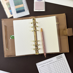 Nouveau produit en stock d'usine, plusieurs couleurs, durable, motif litchi, carnet A6 personnalisé, portefeuille, classeur, planificateur budgétaire - Product Image 6