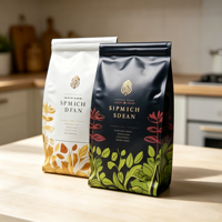 Sachets personnalisés CM imprimés, 200g, 400g, 500g, en plastique de qualité alimentaire, à fermeture éclair, fond plat, soufflet latéral, avec valve, pour café, chewing-gum, aliments en conserve