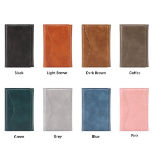 <span class=keywords><strong>Porte</strong></span>-cartes magnétique à trois volets personnalisé en cuir PU, portefeuille rétro ultra-fin, supporte le logo personnalisé - Product Image 6