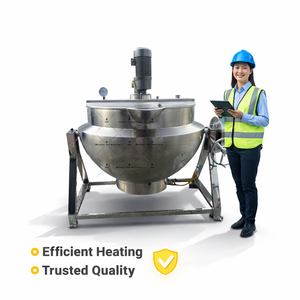 Industry Meat and Vegetables Steam Cooker Jacketed Cooking Pot Jacket <b>Kettle</b> With Mixer - Product Image 1
