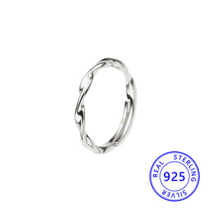 Anillo Abierto Minimalista Unisex de Plata de Ley 925 con Baño de Oro de 18K y Rodio, Regalo de Aniversario Moderno, Joyería para Hombre que No se Desvanece - Product Image 6